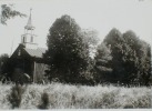 Wygląd kościoła po zbudowaniu nowej wieży 1957 Trzęsiny